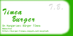 timea burger business card
